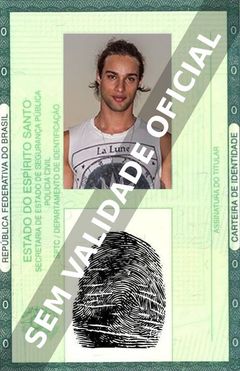 Imagem hipotética representando a carteira de identidade de Pablo Morais