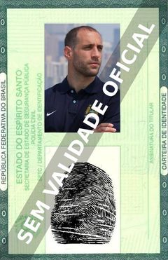 Imagem hipotética representando a carteira de identidade de Pablo Zabaleta