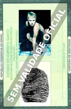 Imagem hipotética representando a carteira de identidade de Pamela Anderson