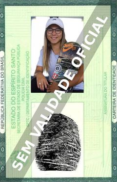 Imagem hipotética representando a carteira de identidade de Pâmela Rosa
