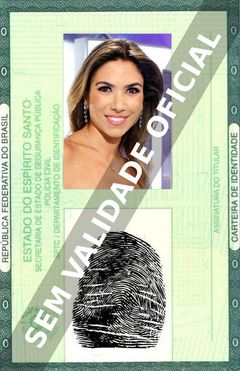 Imagem hipotética representando a carteira de identidade de Patrícia Abravanel