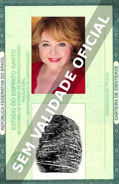 Imagem hipotética representando a carteira de identidade de Patrika Darbo
