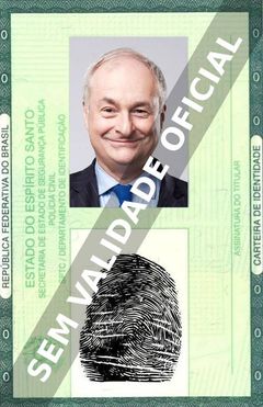 Imagem hipotética representando a carteira de identidade de Paul Gambaccini
