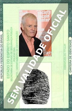 Imagem hipotética representando a carteira de identidade de Paul Morrissey