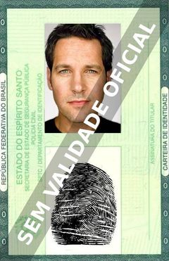 Imagem hipotética representando a carteira de identidade de Paul Rudd