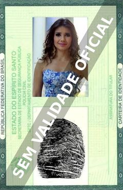 Imagem hipotética representando a carteira de identidade de Paula Fernandes