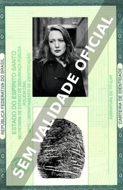 Imagem hipotética representando a carteira de identidade de Paula Hawkins