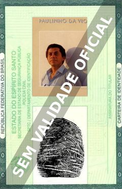Imagem hipotética representando a carteira de identidade de Paulinho da Viola