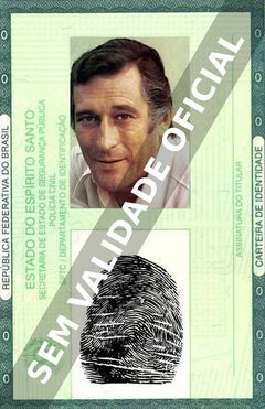Imagem hipotética representando a carteira de identidade de Paulo Goulart