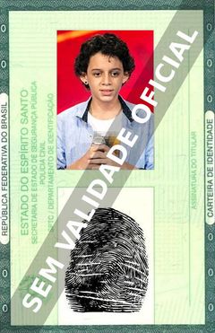 Imagem hipotética representando a carteira de identidade de Pepê Santos