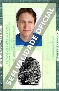 Imagem hipotética representando a carteira de identidade de Pete Holmes