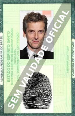 Imagem hipotética representando a carteira de identidade de Peter Capaldi