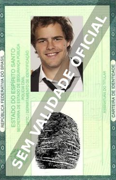 Imagem hipotética representando a carteira de identidade de Peter Lanzani