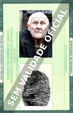 Imagem hipotética representando a carteira de identidade de Peter Vaughan