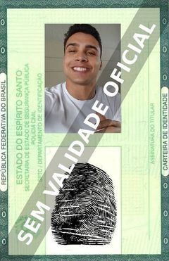 Imagem hipotética representando a carteira de identidade de Petrix Barbosa
