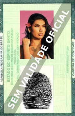 Imagem hipotética representando a carteira de identidade de Pocah