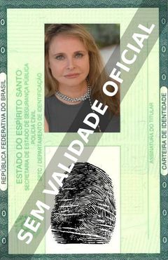 Imagem hipotética representando a carteira de identidade de Priscilla Barnes