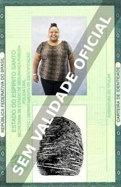 Imagem hipotética representando a carteira de identidade de Priscilla Marinho 