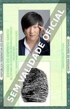 Imagem hipotética representando a carteira de identidade de Pyong Lee