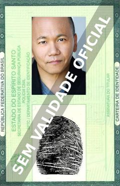Imagem hipotética representando a carteira de identidade de Radmar Agana Jao