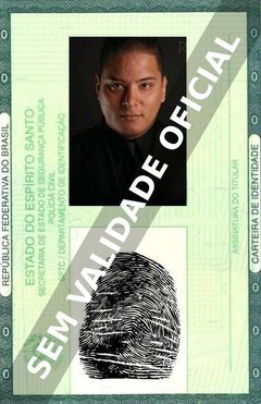Imagem hipotética representando a carteira de identidade de Rafael Lozada