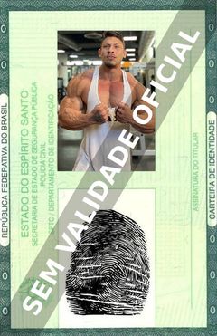 Imagem hipotética representando a carteira de identidade de Ramon Dino