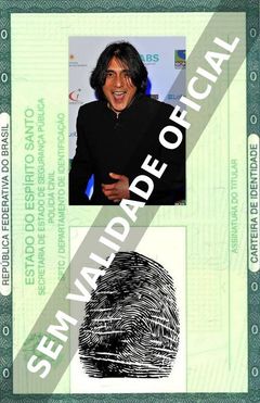 Imagem hipotética representando a carteira de identidade de Ramon Tikaram