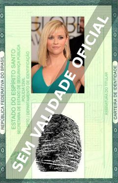 Imagem hipotética representando a carteira de identidade de Reese Witherspoon