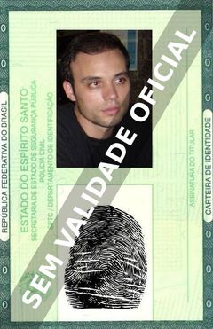 Imagem hipotética representando a carteira de identidade de Rene Belmonte
