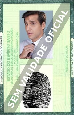 Imagem hipotética representando a carteira de identidade de Ricardo Burgos