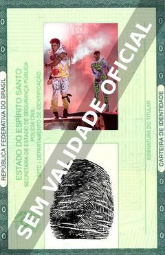 Imagem hipotética representando a carteira de identidade de Richard Camacho