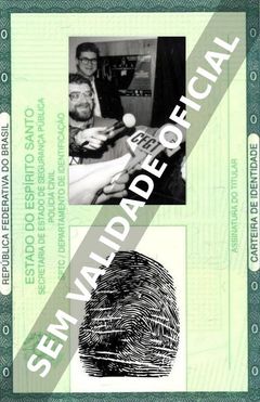 Imagem hipotética representando a carteira de identidade de Richard Desjardins