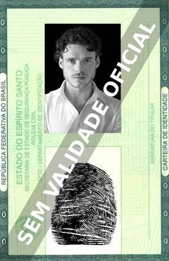 Imagem hipotética representando a carteira de identidade de Richard Madden