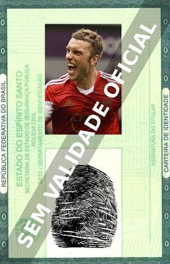 Imagem hipotética representando a carteira de identidade de Rickie Lambert