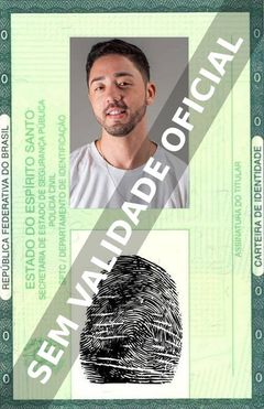Imagem hipotética representando a carteira de identidade de Rico Melquiades