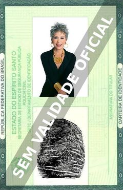Imagem hipotética representando a carteira de identidade de Rita Moreno