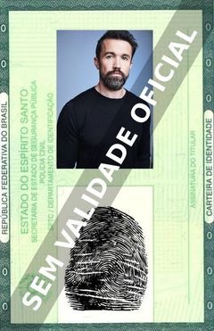 Imagem hipotética representando a carteira de identidade de Rob McElhenney