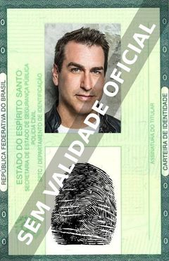 Imagem hipotética representando a carteira de identidade de Rob Riggle