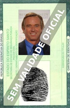 Imagem hipotética representando a carteira de identidade de Robert F. Kennedy Jr.