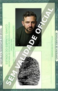 Imagem hipotética representando a carteira de identidade de Roberto Cavazos