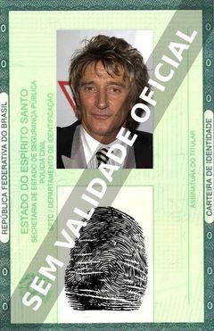 Imagem hipotética representando a carteira de identidade de Rod Stewart