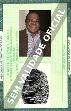 Imagem hipotética representando a carteira de identidade de Rodolfo Sabino