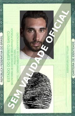 Imagem hipotética representando a carteira de identidade de Rodrigo Trindade