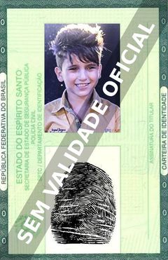 Imagem hipotética representando a carteira de identidade de Rogerinho Costa