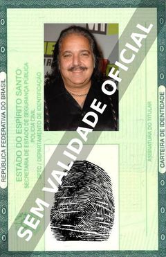 Imagem hipotética representando a carteira de identidade de Ron Jeremy