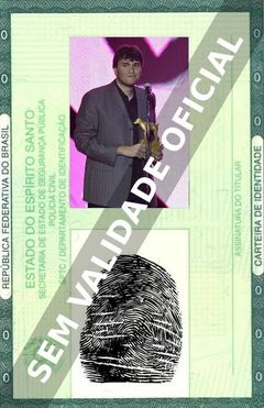 Imagem hipotética representando a carteira de identidade de Ronald Rios