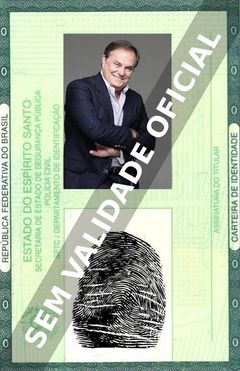 Imagem hipotética representando a carteira de identidade de Ronnie Von