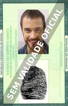 Imagem hipotética representando a carteira de identidade de Ronny Kriwat