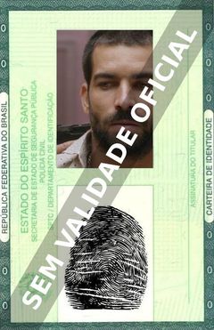 Imagem hipotética representando a carteira de identidade de Rubén Cortada