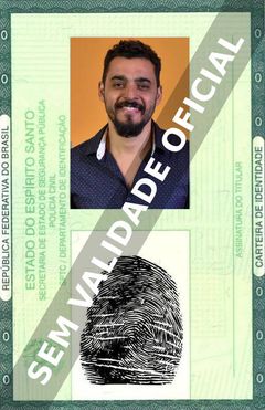 Imagem hipotética representando a carteira de identidade de Rui Ricardo Diaz